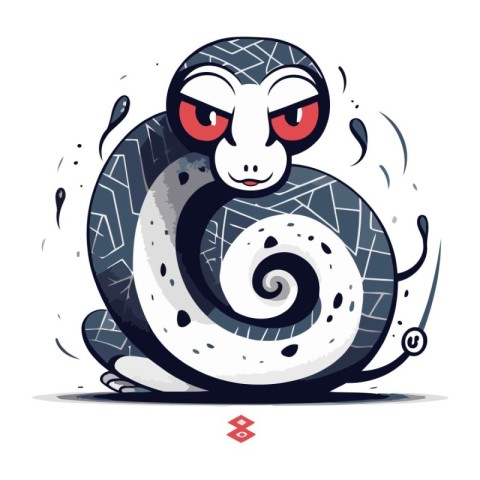 Cute cartoon snake. Vector illustration isolated on a white back