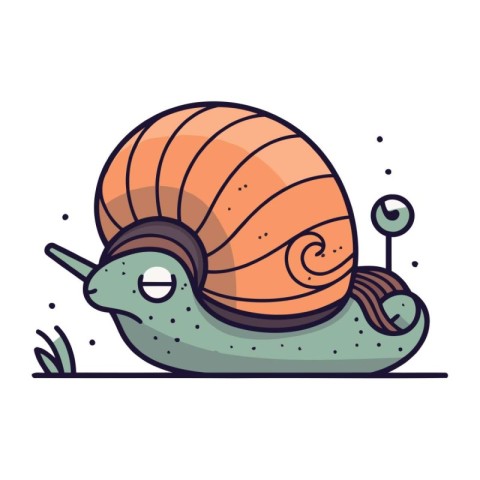 Snail cartoon icon. Cute and funny animal vector illustration.