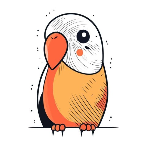 Cute parrot vector illustration. Isolated on white background.