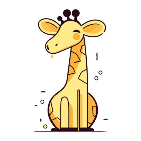 Cute giraffe in flat style. Vector illustration for your design