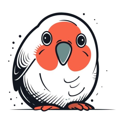 Vector illustration of cute cartoon parrot. Isolated on white ba