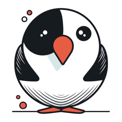 Cute penguin. Vector illustration of a cartoon penguin.