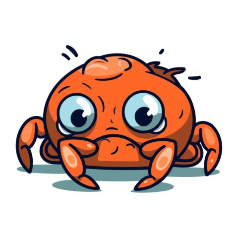 Cute cartoon crab. Vector illustration isolated on a white backg