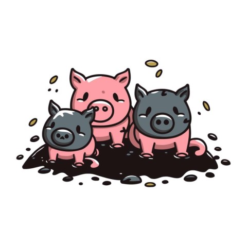 Piggy family. Vector illustration of a piggy family.