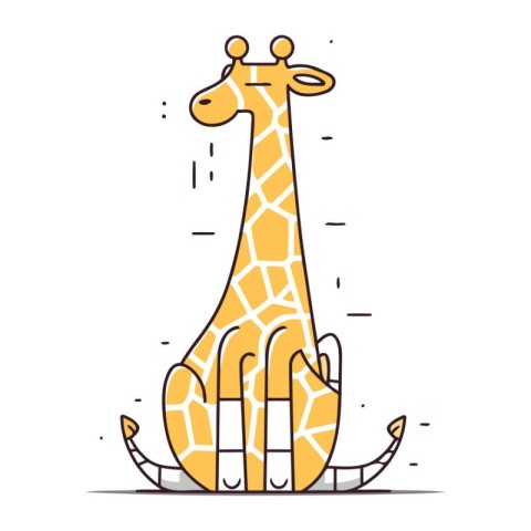 Giraffe. Cute cartoon animal. Vector illustration for your desig