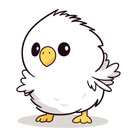 Illustration of a Cute Little Chicken Cartoon Character on White