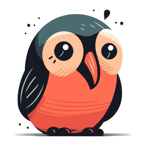 Cute cartoon illustration of a cute little bird. Vector illustra