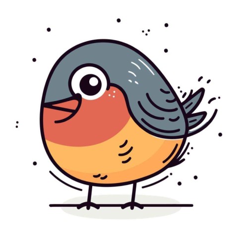 Cute little bird. Vector illustration in doodle style.