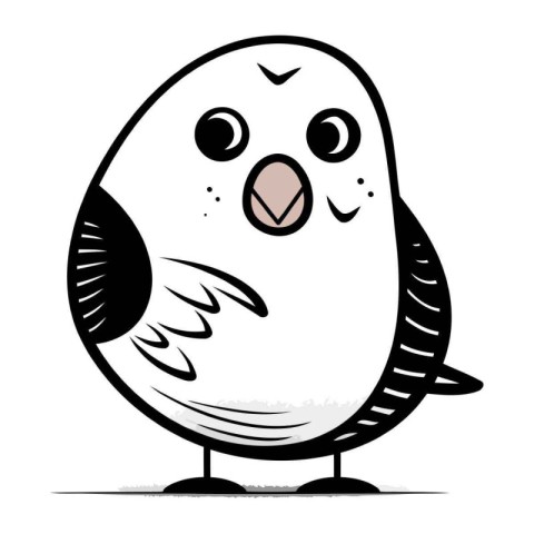 funny cartoon bird on a white background. vector illustration. e