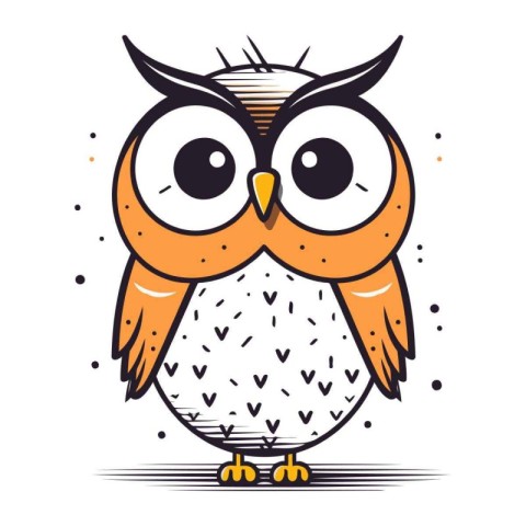 Cute cartoon owl. Vector illustration isolated on a white backgr