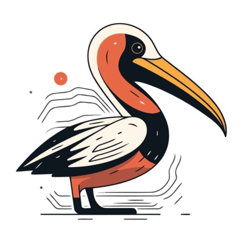 Pelican vector illustration. Isolated on a white background.