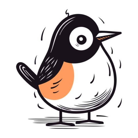 Cute cartoon bird. Vector illustration isolated on a white backg