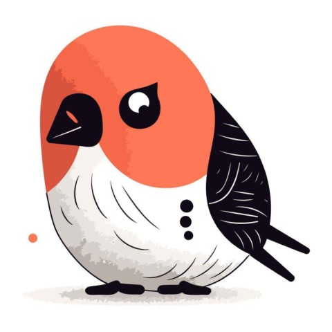 Vector illustration of a cute bullfinch on a white background.