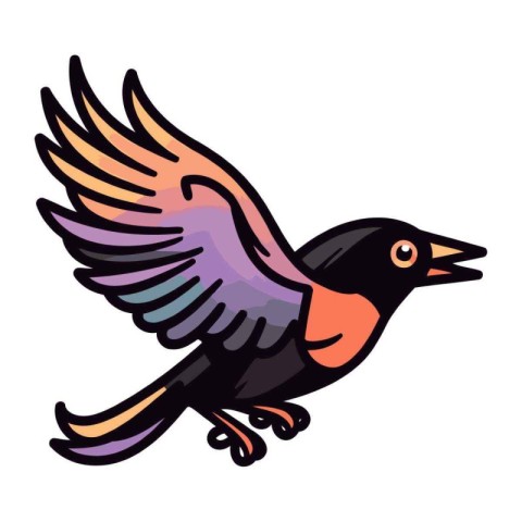 Crow icon. Cartoon illustration of crow vector icon for web desi