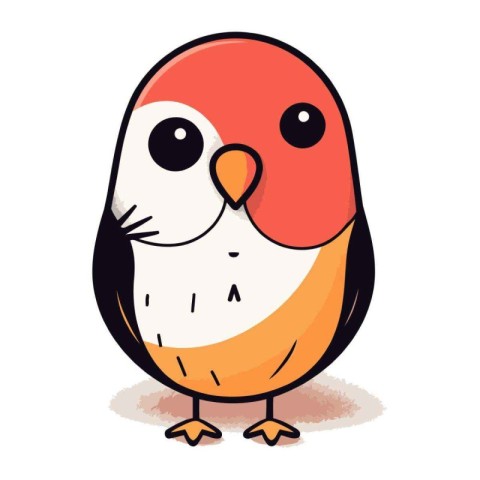 Cute little bird. Vector illustration. Isolated on white backgro