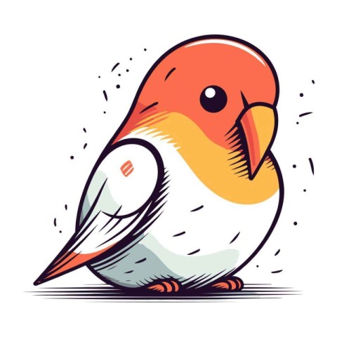 Vector illustration of a cute little bird isolated on a white ba