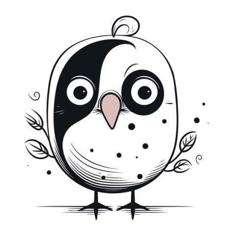 Cute cartoon owl. Vector illustration isolated on a white backgr