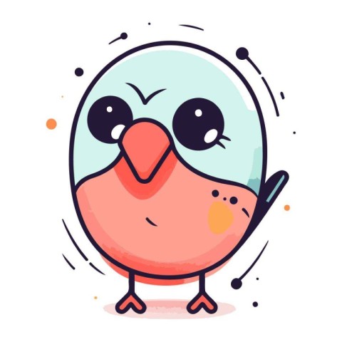 Cute bird. Vector illustration in cartoon style. Isolated on whi