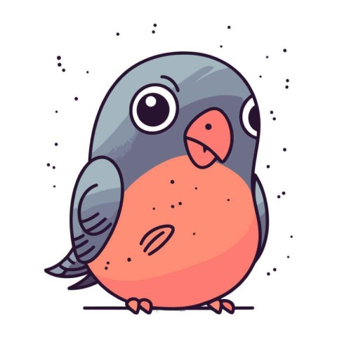 Cute little bird. Vector illustration in doodle style.