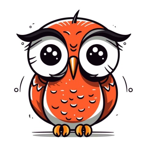 Cute cartoon owl. Vector illustration isolated on a white backgr