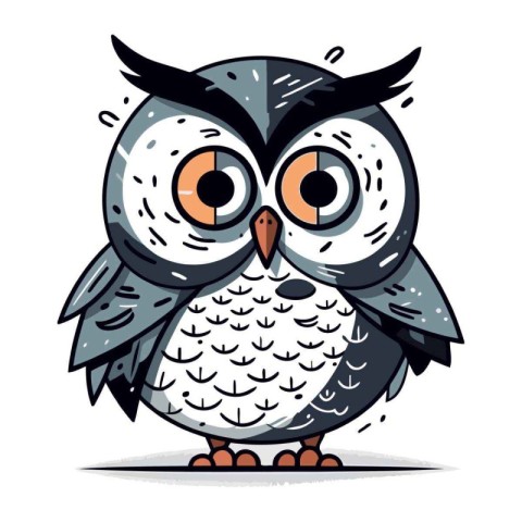 Cute cartoon owl. Vector illustration isolated on a white backgr