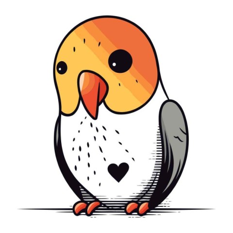 cute cartoon parrot isolated on a white background. vector illus