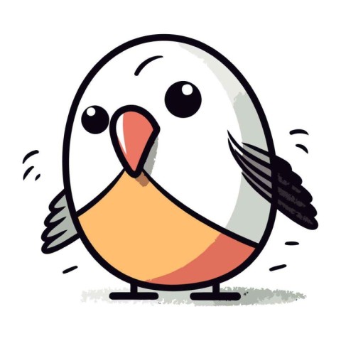 Cute cartoon bird with a big beak. Vector illustration.