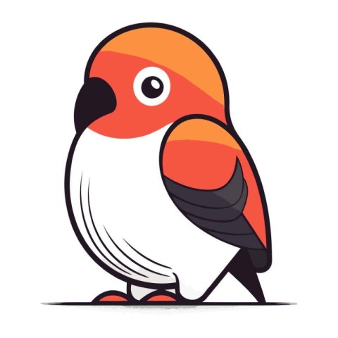 Vector illustration of a cute little bullfinch on white backgrou