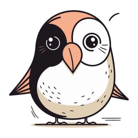 Cute cartoon penguin. Vector illustration of a cute penguin.