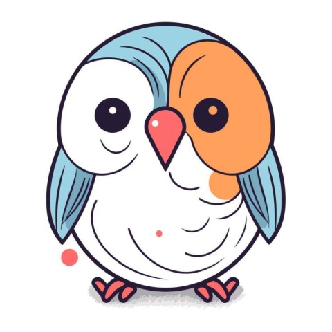 Cute cartoon owl. Vector illustration isolated on a white backgr