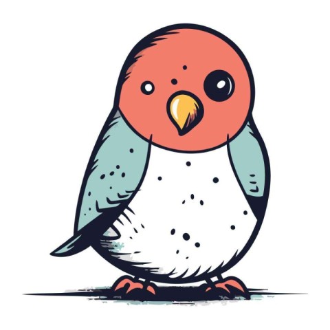 Cute cartoon parrot. Vector illustration on a white background.