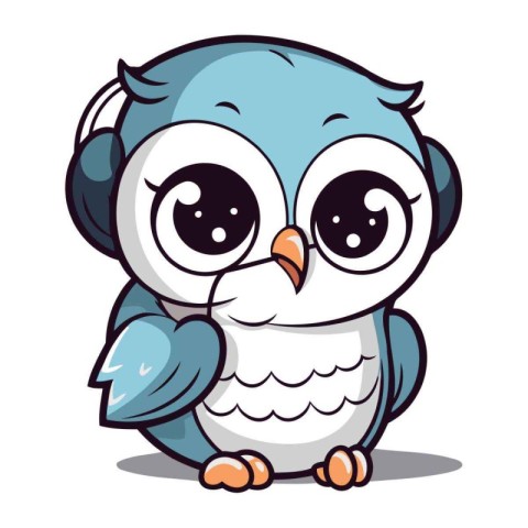 Cute owl character cartoon style vector illustration isolated on