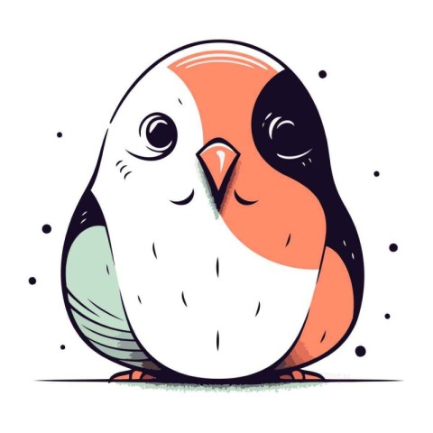 Cute cartoon penguin. Hand drawn vector illustration isolated on