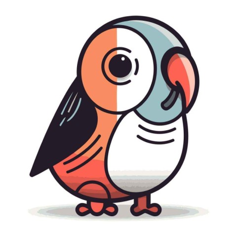 Cute cartoon parrot. Vector illustration in a flat style.