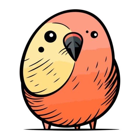 Cute cartoon bird. Vector illustration isolated on a white backg