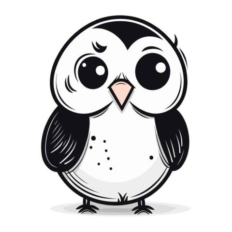 Cute cartoon owl. Vector illustration isolated on a white backgr