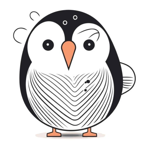 Cute penguin isolated on a white background. Vector illustration