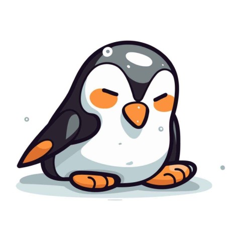 Cute penguin. Vector illustration of cartoon penguin character.