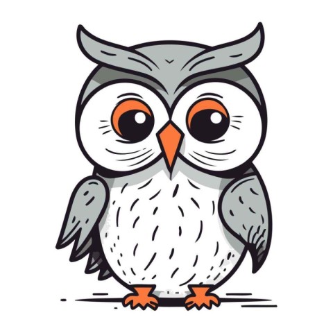 Cute cartoon owl. Vector illustration isolated on a white backgr