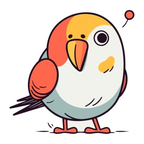 Cute cartoon parrot. Vector illustration isolated on white backg