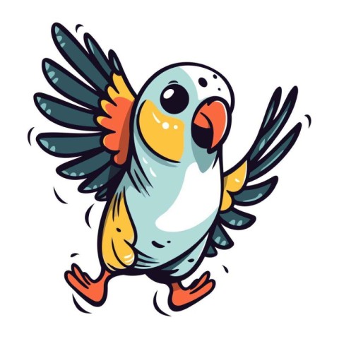 Cute parrot. Vector illustration of a cute parrot.