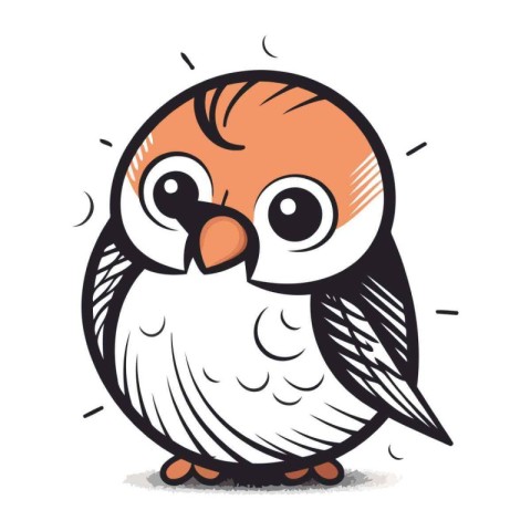 Cute cartoon bird isolated on a white background. Vector illustr