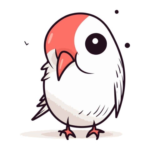 Cute cartoon bird. Vector illustration isolated on a white backg