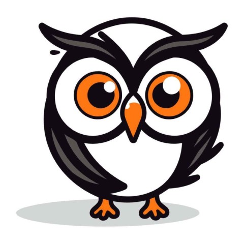 Owl Cartoon Mascot Character Vector Illustration. Owl Bird