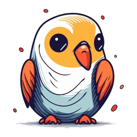 Cute cartoon owl. Vector illustration isolated on a white backgr