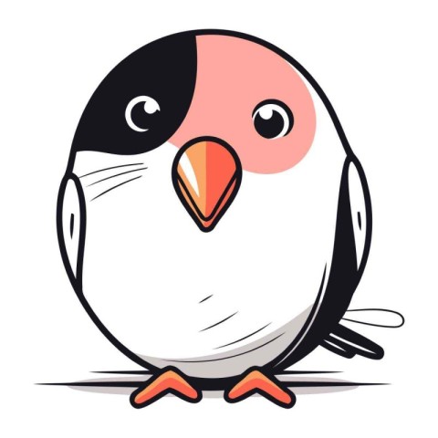 Cute cartoon penguin. Vector illustration isolated on white back