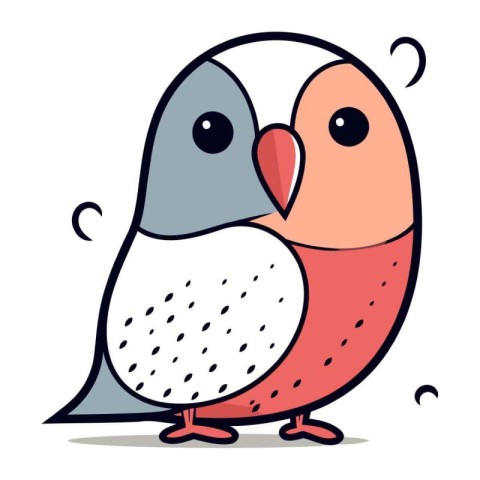 Cute Bird Cartoon Character Vector Illustration. Cute Bird Chara