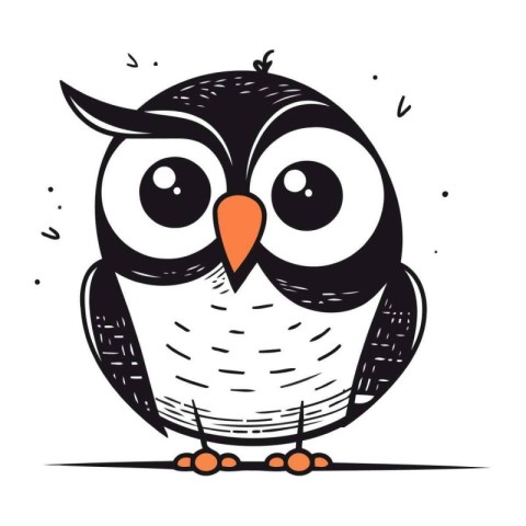 Owl. Hand drawn vector illustration. Isolated on white backgroun