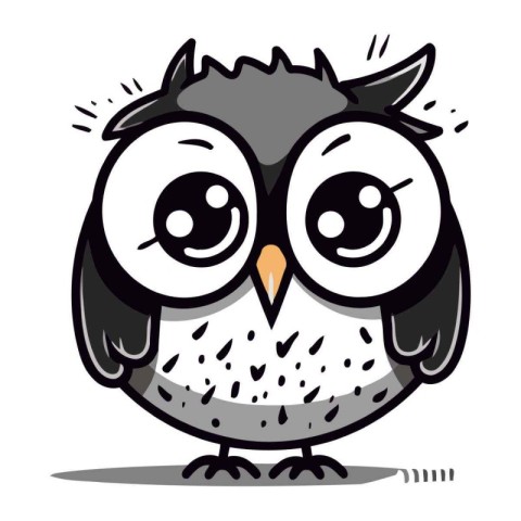 Cute owl. Vector cartoon illustration. Isolated on a white backg