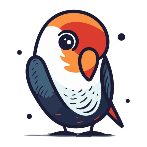 Cute cartoon parrot. Vector illustration isolated on white backg